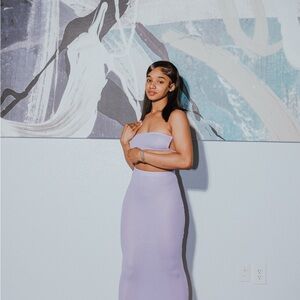 Elegant Lavender Strapless Dress